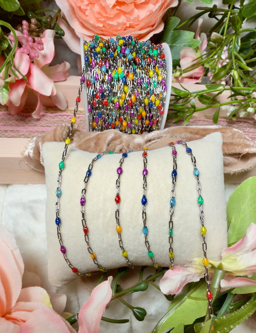 ROYGBIV Rainbow | 14K PVD Gold & 316 Surgical Stainless Steel Starburst Chain