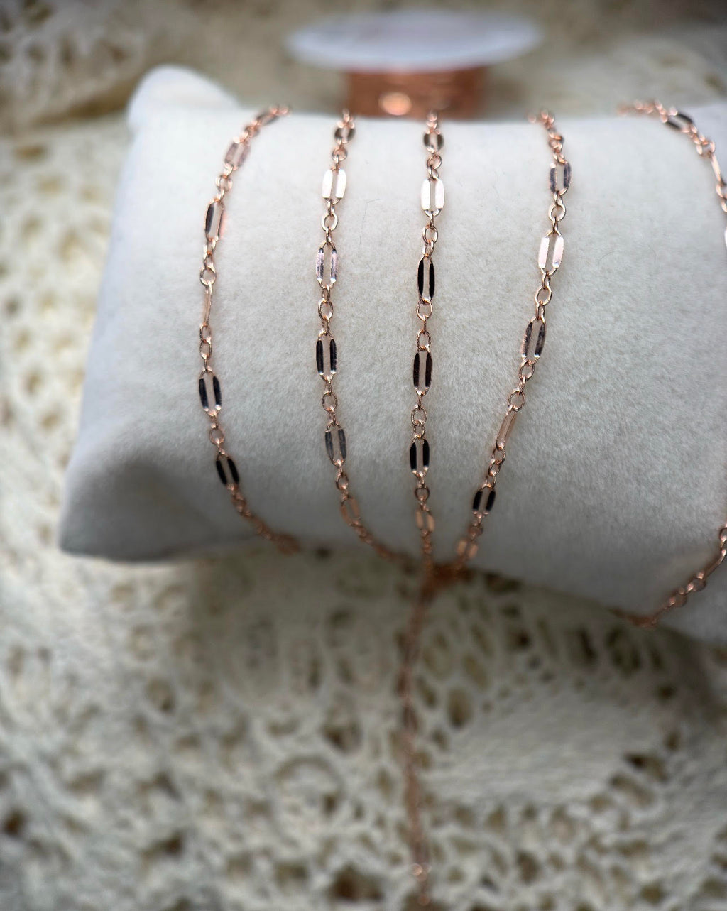 Rose Gold Long and Short Dapped Chain
