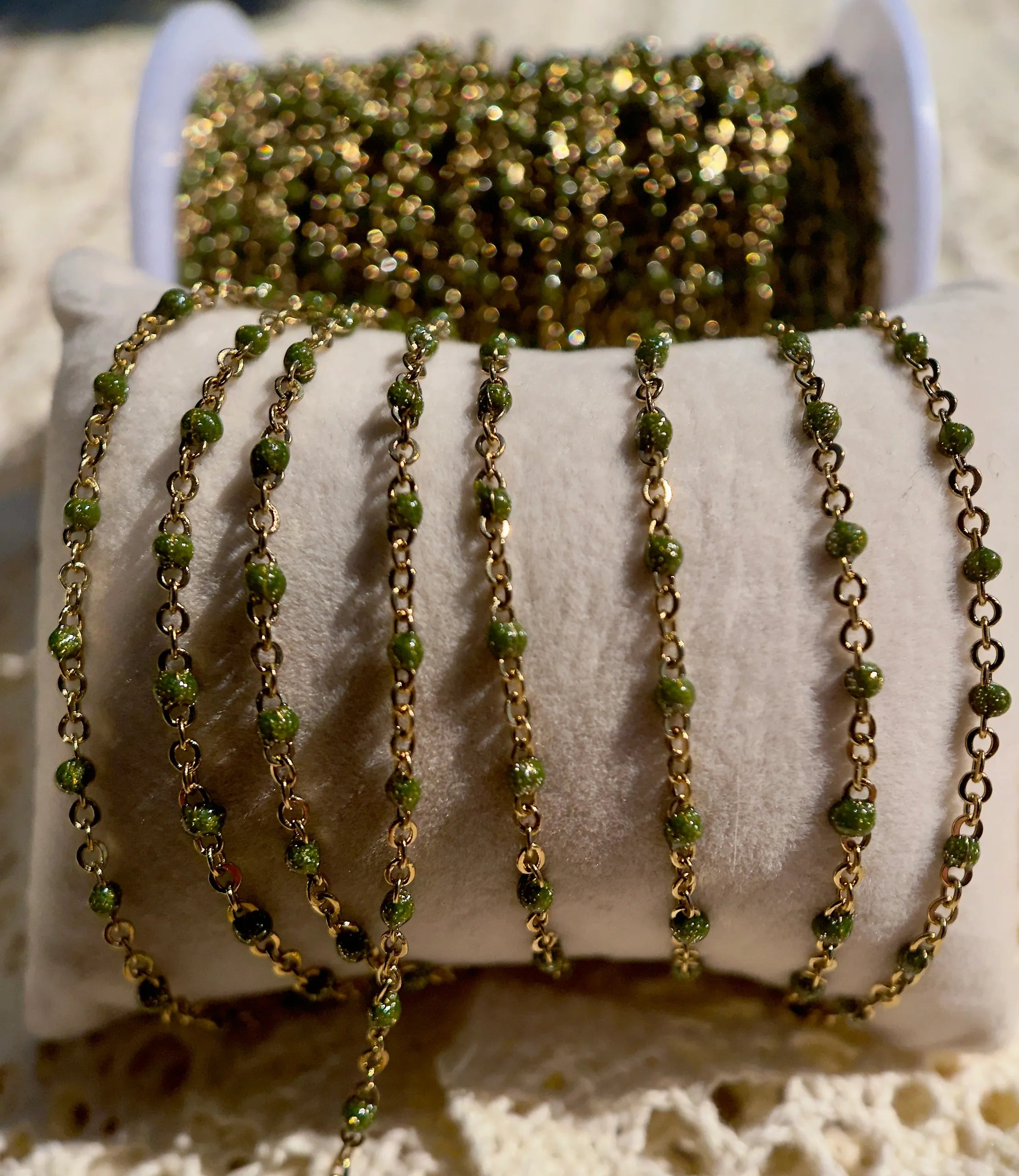 Sage and Sparkle | 14k PVD Gold Stainless Steel