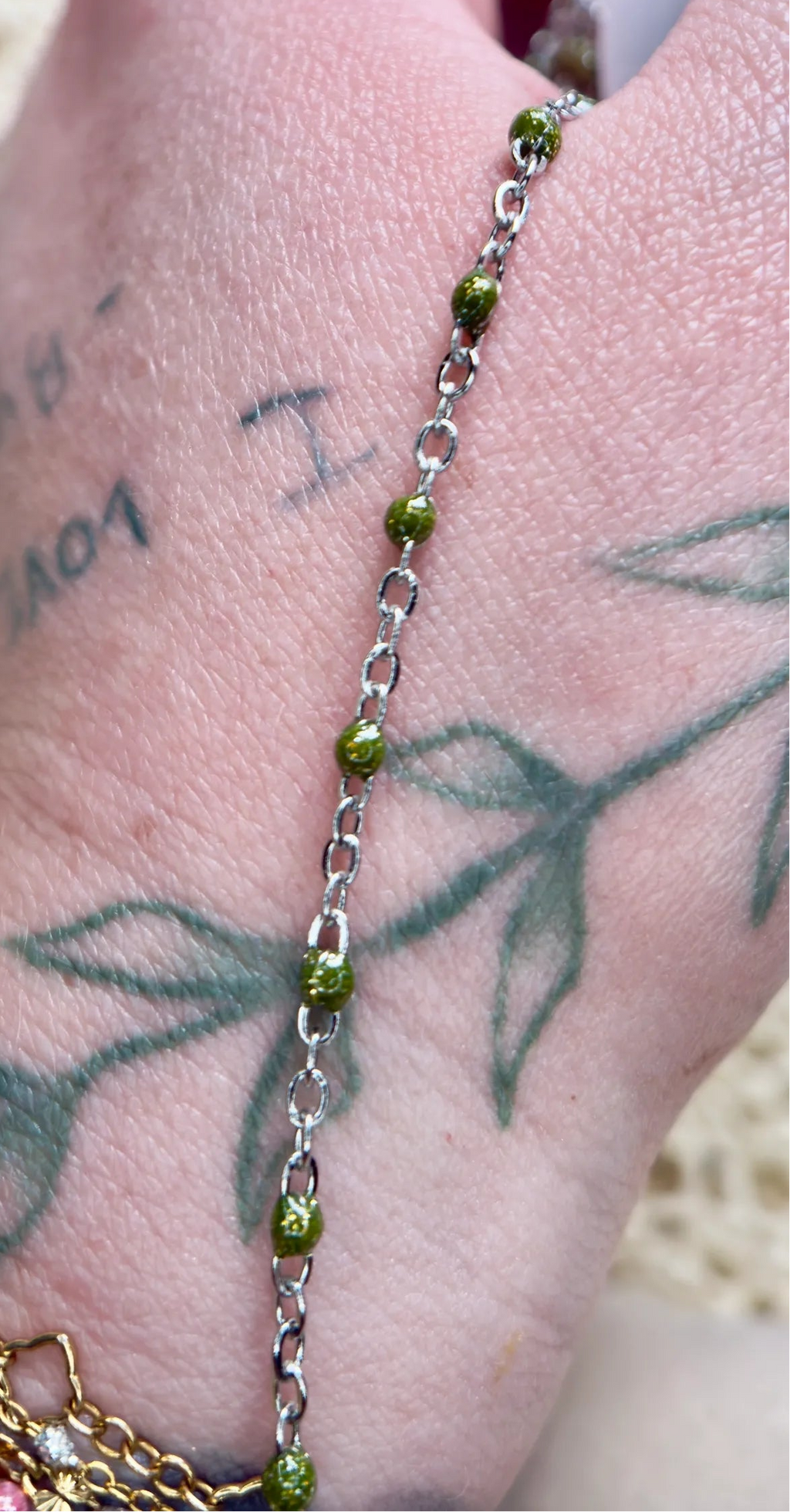 Sage Serenity Enamel | 304 Stainless Steel Satellite Chain