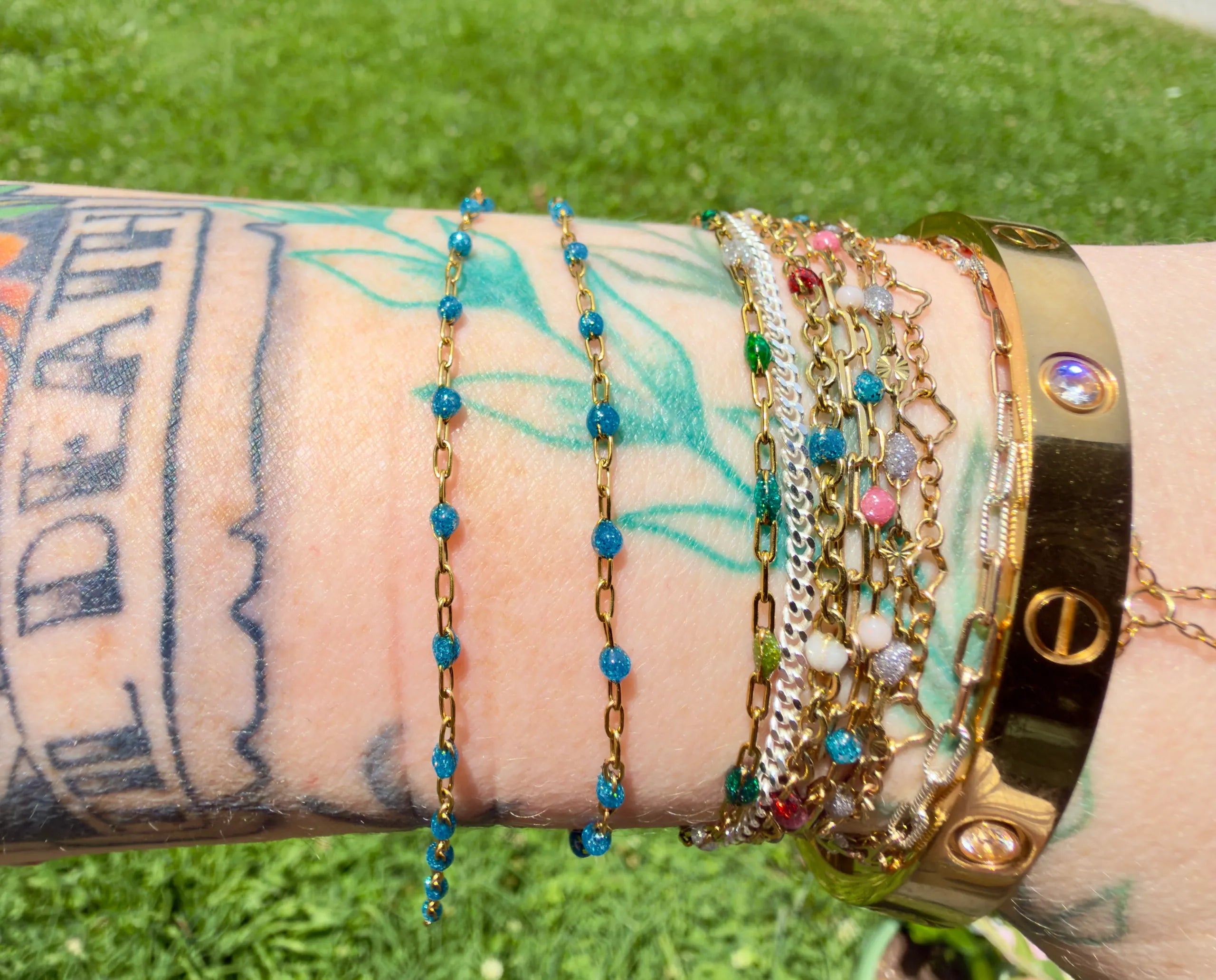 Sapphire Starlight | Dainty Paper Clip Chain