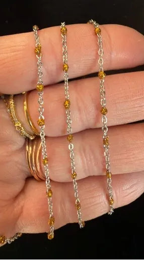 Sparkly Gold Enamel | Stainless Steel Satellite Chain