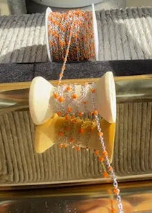 Sparkly Orange Enamel | Stainless Steel Satellite Chain