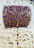 Sparkly Purple Enamel | PVD Gold Satellite Chain