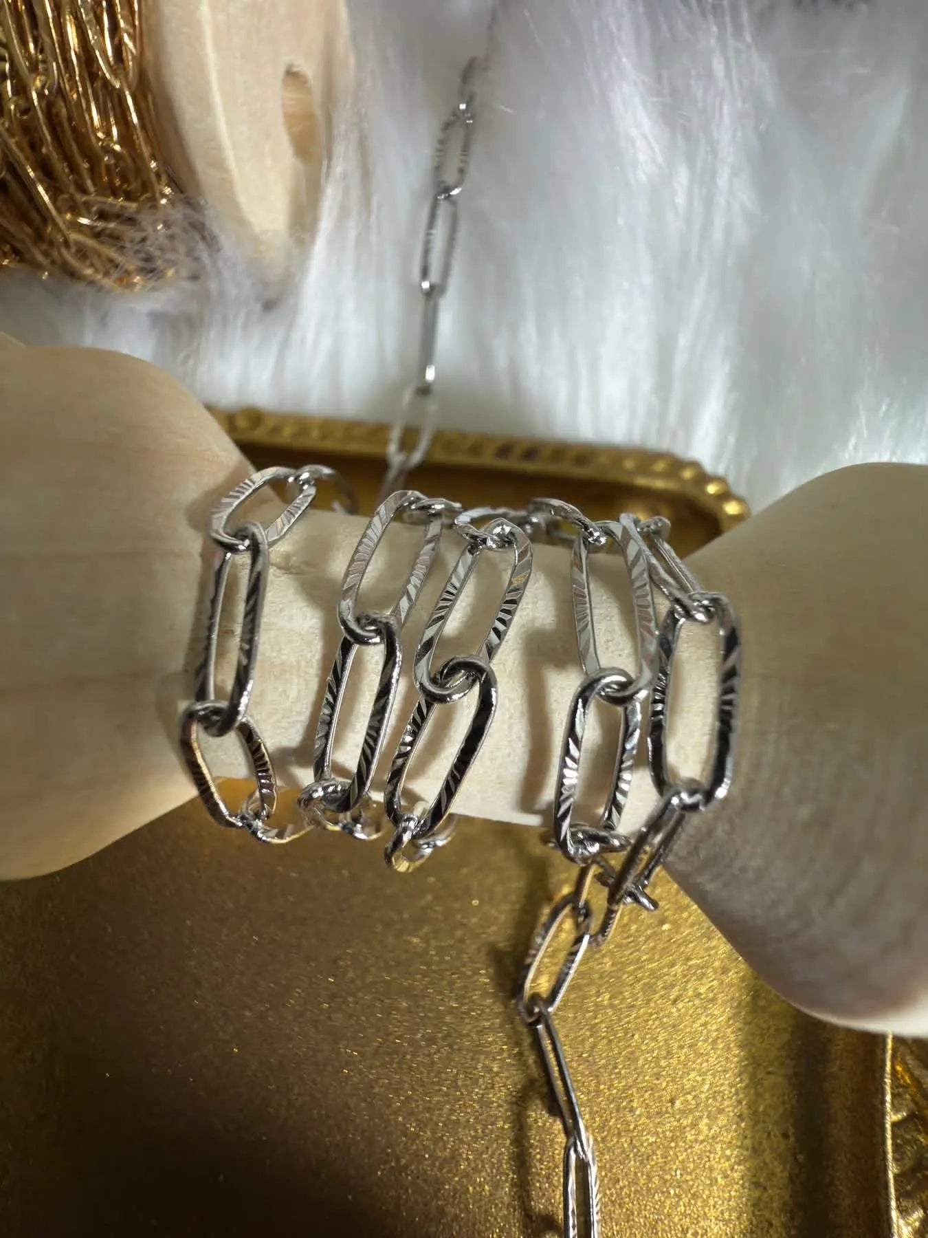 Large Stainless Steel Paper Clip Chain